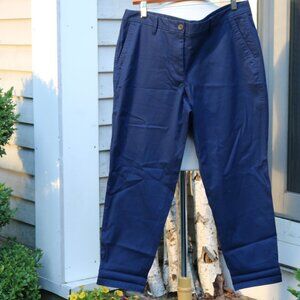 Talbots Petite Navy Blue Girlfriend Chino Stretch Cotton Classic Pants Sz 12P